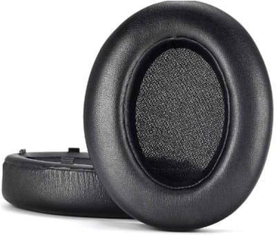 Comfortabele Vervangende Oorkussens voor Draadloze Noise Cancelling Hoofdtelefoons met Extra Bass, Zacht Geheugenfoam en Leer in Zwart