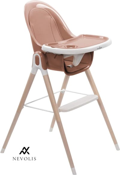 Nevolis 2-in-1 kinderstoel ARTO hoge stoel eetkamerstoel - roze .