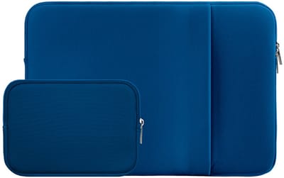 Laptoptas - Laptophoes - Laptoptas dames - Laptophoes 13 inch - 13 inch laptoptas - Beschermhoes met voorvak en accessoirevak - Marineblauw