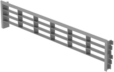 SOTECH ventilatierooster voor plinten 396 x 83 mm grijs (inlaatmaat 384 x 75 mm) Ventilatierooster geschikt voor paneeldikte 13, 16 en 19 mm, voor gebruik in keuken & badkamer