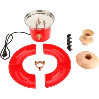 Elektrische Chocoladefonteinmachine voor Feesten 30W 50HZ 3-Laags Chocoladefontein en Fondue L(for 6.5-9kg) red