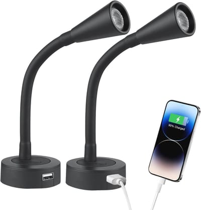 Dimbare 12V LED Leeslamp met USB Oplader voor Camper en Boot - Flexibele Gooseneck Verlichting