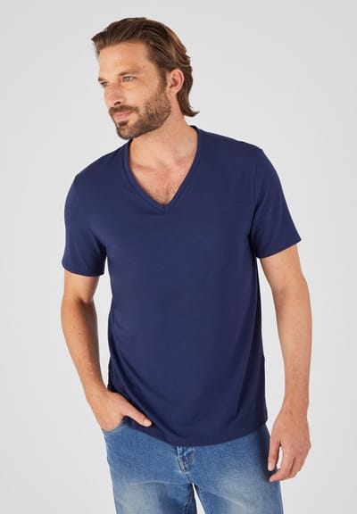 Damart - T-shirt tricot jersey Climatyl - Heren - Blauw - (94-101) M
