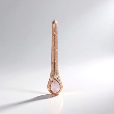 Cavill - Zilveren Hanger Rosé Verguld - 925 Sterling Zilver met 1,099 ct Druppelvormige Rozenkwarts Braziliaanse Edelsteen