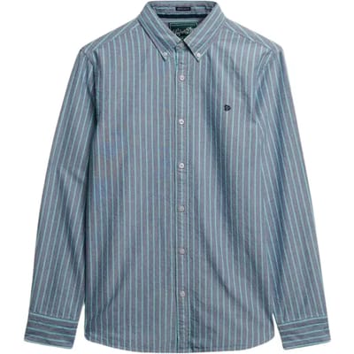 Superdry Klassiek Oxford Overhemd met Lange Mouwen Blauw Grootte: XL