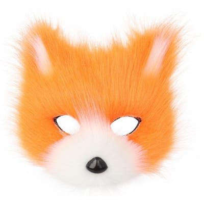 Nepbont Vos Masker Vurig Halve Gezicht Dier Kat Masker Halloween Cosplay Feest Kostuum