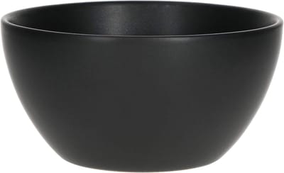 Leopard Lampart Nero Set van 6 mueslikommen, mat zwart, aardewerk, kommenset voor 6 personen, Ø 14 cm, moderne muesli-kom in trendy etnische look, zwarte mueslikommen, 6 stuks