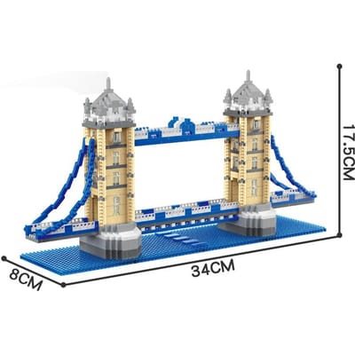 Twin Bridges Micro Mini Bouwstenen Handgemaakte Replica Bouwstenen voor Volwassenen voor Vrije Tijd en Entertainment in-bag gray
