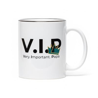 VIP Papa Mok – Very Important Papa – Kroon Design Vaderwaardering Koffiemok 330 ml