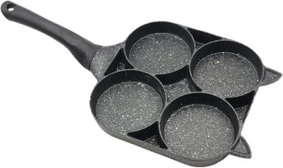 Koekenpan - Pannenkoekenpan Crepepan - Ontbijt Maken - Antiaanbaklaag - Twee Gaten - Zwart