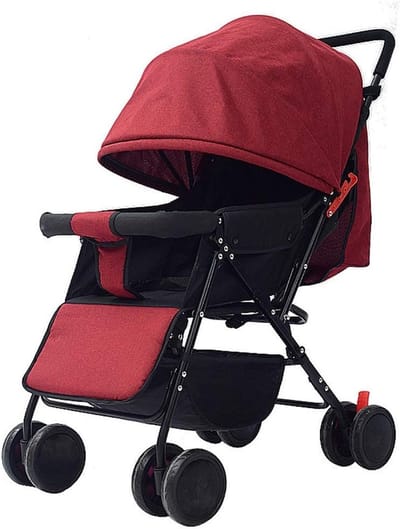 Lichtgewicht Kinderwagen - Reisbuggy - Comfortabel Reizen - Inklapbaar Met Eén Knop - 36 Inch Hoog - Rood