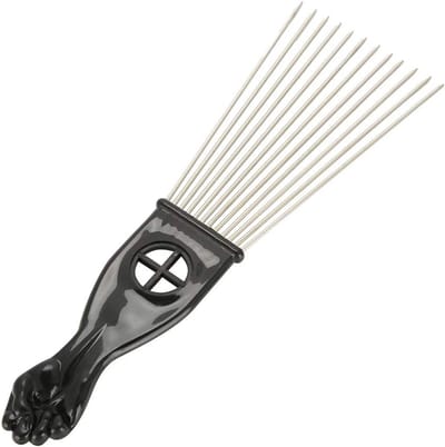 Rattenstaartkam Staal - Haarkappersgereedschap Vorkkam - Haarstyling Verven - Antislip Handgreep - 23 x 7 cm - Zilver