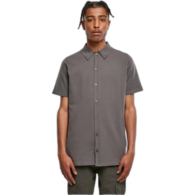 Urban Classics Overhemd -3XL- Knitted shirt Grijs
