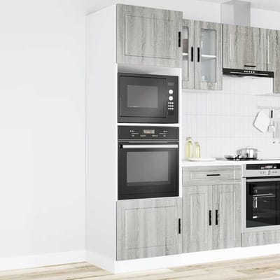 vidaXL - Ovenkasten - 2 - st - Porto - bewerkt - hout - grijs - sonoma - eikenkleurig