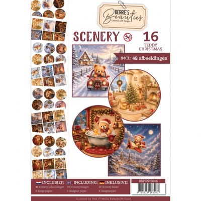 Push-Out Book Scenery 16 - Teddy KerstBoek - 48 prachtige, eenvoudig uit te drukken - Gratis verzonden - BBPOS10016