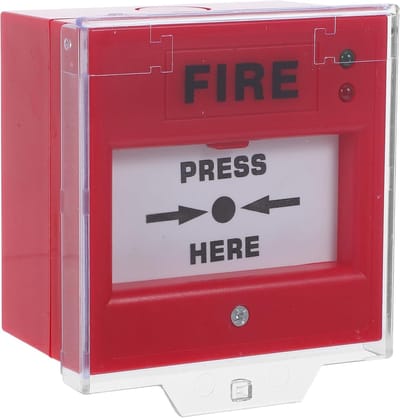 Noodalarm Knop - Brandalarm Reset - Evacuatie Systeem - Dubbele Lamp Beschermkap - 9.1 x 10.3 x 5.5 cm - Meerkleurig