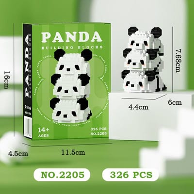 Creatieve Chinese Reuzenpanda Bouwstenen Bloemen Schattige Puzzel Gemonteerd Verjaardagscadeau voor Kinderen Speeltje voor Dagelijks Gebruik NO BOX