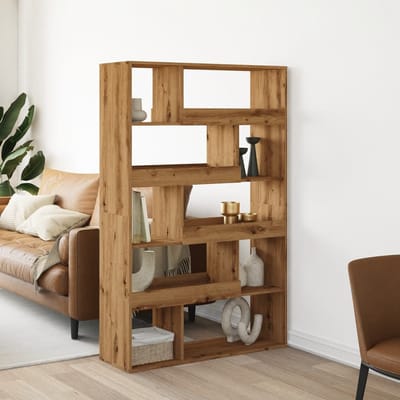 vidaXL - Boekenkast - 100x33x156,5 - cm - bewerkt - hout - artisanaal - eikenkleurig