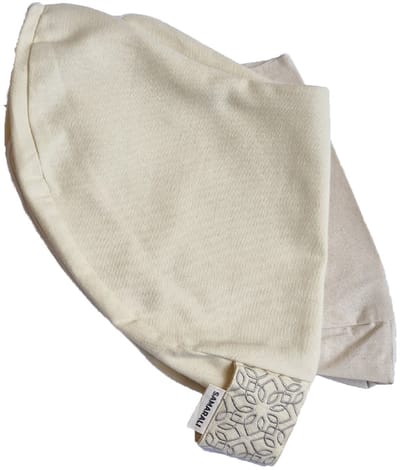 Samarali Biologisch Wigvormige Meditatiekussenhoezen - Ivoor - Geschikt voor Zafu Meditatiekussen - Yoga Kussen - Duurzaam - 38 x 38 x 12 cm - Zen Accessoire