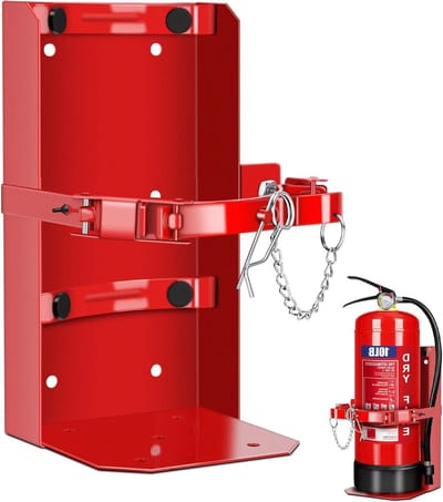 Brandblusserbeugel - Veiligheidsbevestiging - Brandbeveiliging - Robuust staal - 10 lb/5 lb - Rood