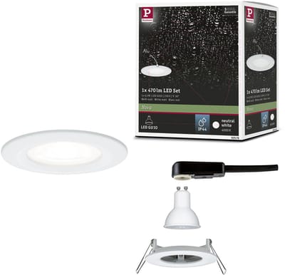 LED-inbouwlamp Nova star IP44 rond 78 mm GU10 6,5W 470lm 230V 4000K Wit mat