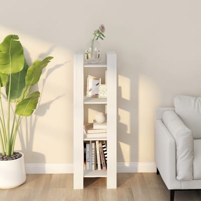 vidaXL - Boekenkast/kamerscherm - 41x35x125 - cm - massief - grenenhout - wit