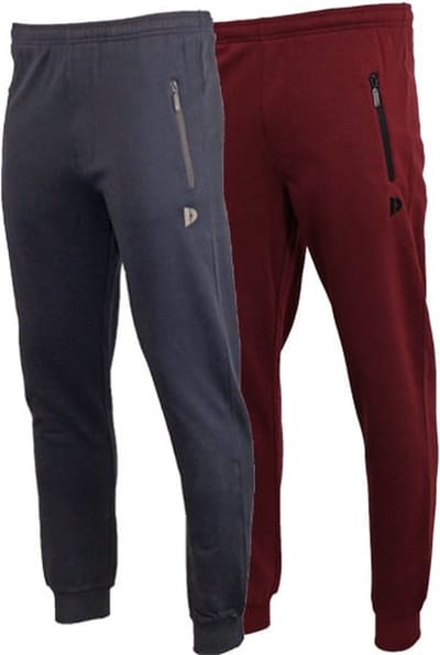 2-Pack Donnay - Joggingbroek met elastiek (Jack) - Sportbroek - Heren - Navy/Burgundy (630) - maat XXL