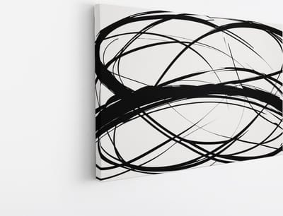 Saammp - Canvas Schilderij - Abstract - Geometrische Kunst - Zwart-Wit - 30x20 - Foto op canvas - Wanddecoratie - muurdecoratie Woonkamer - Slaapkamer decoratie - Canvas Print