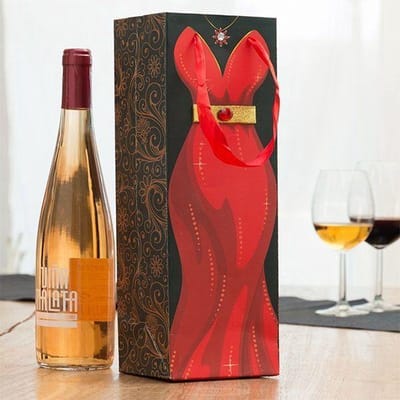 Cadeau Tas voor Fles - Rode Jurk