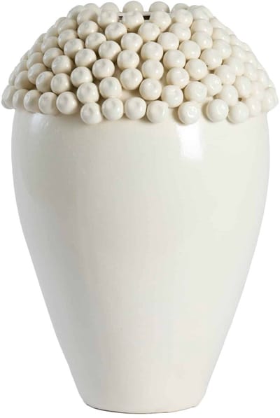 Light & Living Vaas Lovro - Crème - Ø39.5x57cm - Keramiek - Modern - Bloemenvaas - Woondecoratie - Decoratieve vaas voor woonkamer of slaapkamer