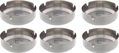 AO® Asbak Set - 6 Stuks - Professionele Horeca Asbak - RVS - 10cm Diameter - Asbakken - Roken - Tafelasbak - Sigaretten - Sigaret - Rookwaren - Roker - 6 STUKS - Stalen Asbak