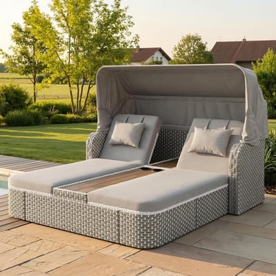 Luxe Zonnebank – Oud – 192x160x137 cm – Industrohome