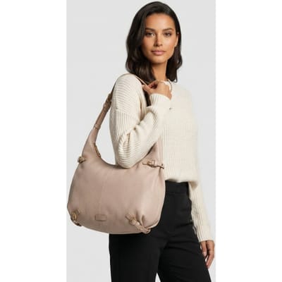 Coccinelle Large Leather Shoulder Bag In Pink Maat: OS | Handtassen Outlet | Dames | Beige