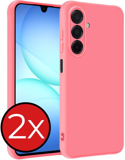 Hoesje - 2 Stuks - Geschikt voor Samsung Galaxy A17 - Sterk & Shockproof - Telefoonhoes - Back Cover - Case Siliconen - Telefoon Hoes - Lichtroze