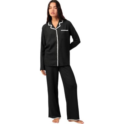 Pyjama-sets Admas Pyjama met wijde broek en shirt lange mouwen Stitching