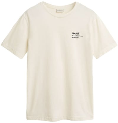 GANT heren O-hals shirt small graphic logo wit