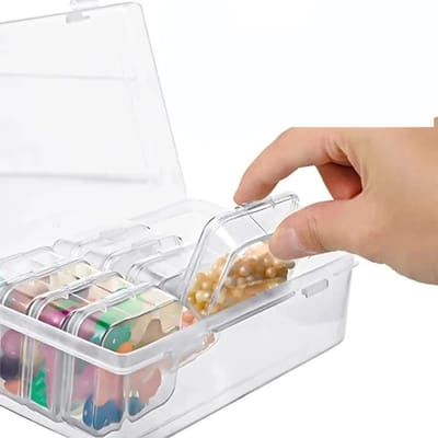 15 stuks kleine kraalorganisatoren, doorzichtige plastic kralen opbergcontainer met scharnierende deksels - kraal organizer met koffers opbergcontainers voor kralen, sieraden en knutselbenodigdheden (