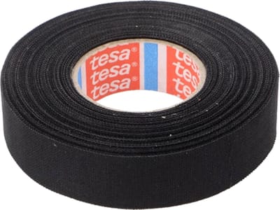 TESA Linnentape PET-wol - 19 mm breed - 300 um dik - Tot 150 graden - 15 meter - zwart
