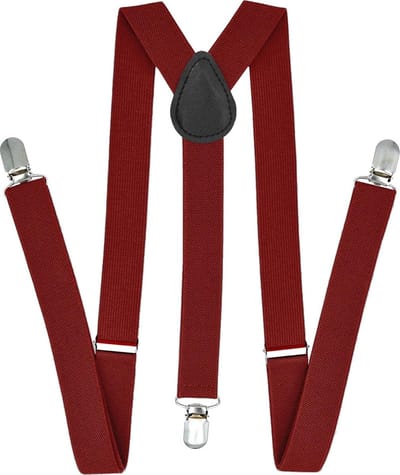 Fako Fashion - Heren Bretels - Dames Bretels - Effen - 100cm - Donkerrood