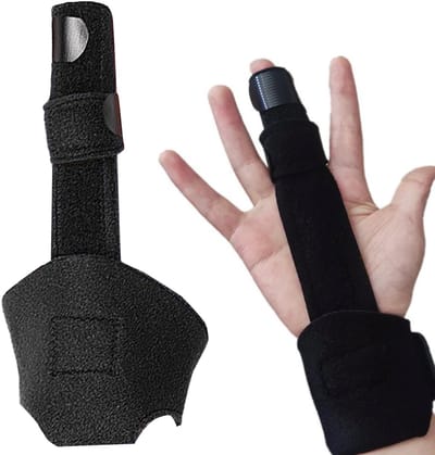 NTHProducts - Finger splint - Vingersteun voor index en middenvinger - Comfortabel en duurzaam - Zwart - Geschikt voor boxersfractuur en artritis - Ide...