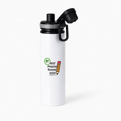 Hacebo® - Docent cadeau - waterfles met draaidop grijs - Meester en juffen cadeau - Collega - Onderwijs - verjaardagscadeau - verjaardag - cadeau - afscheidscadeau - geschenk - leuke cadeau - kado - gift - juffendag - water fles - 850ML