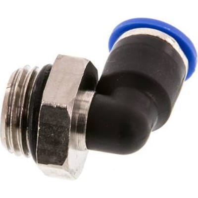 6mm x G1/4'' 90 graden L-verbinding Messing/PA 66 Insteekfitting Buitendraad Kort Draaibaar NBR [2 Stuks]