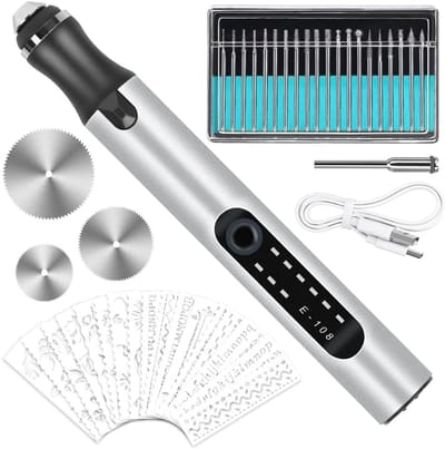 Elektrische graveerpen, multifunctioneel oplaadbaar USB-graveergereedschap, mini-graveerpen, elektrische graveerpenset