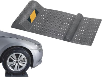 Parkeerstopper - Wielstop Bandenblok - Veilig Parkeren - Versterkt Materiaal - 52.8 cm Lengte - Zwart