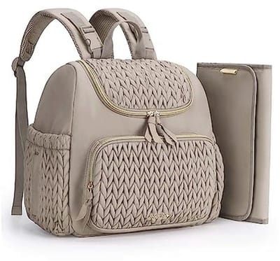 mommore Luiertas Kleine Luier Rugzak Stijlvolle Baby Reizen Rugzakken met Geïsoleerde Zakken, Aankleedkussen, Wandelwagen Riemen