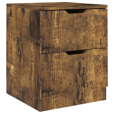 vidaXL - Nachtkastjes - 2 - st - 40x40x50 - cm - bewerkt - hout - gerookt - eikenkleurig