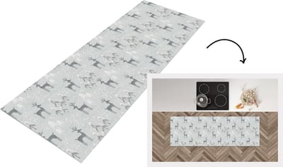 Keukenloper - Loper keuken - Patronen - Hert - Winter - 150x50 cm - Keukenloper vinyl