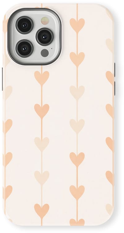 Tough Hoesje met Hartjes geschikt voor iPhone 12 Pro | Little Love Tough Case Geschikt voor Mag | Hartjes Print Backcover geschikt voor iPhone 12 Pro Vertical Hearts