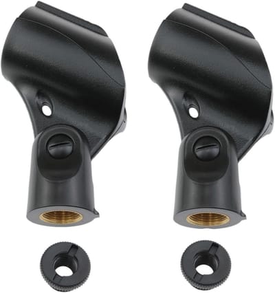 2x Verstelbare Microfoonhouder Clip voor Standaard - Universele Microfoon Clip Zwart