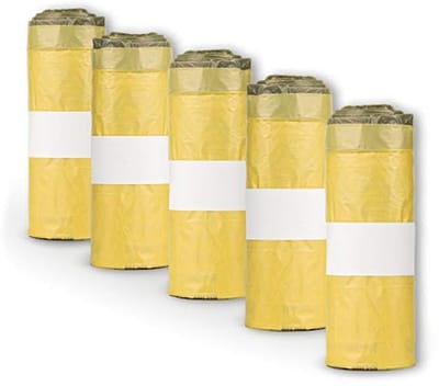 Extra Sterke Gele Zakken - Geel - 90 Liter - 22µ Materiaaldikte met Trekkoord - Voor Afvalverwerking